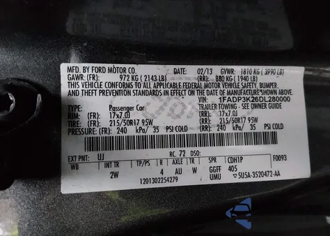 2013 Ford Focus Se из США, поврежденный, VIN 1FADP3K26DL280000